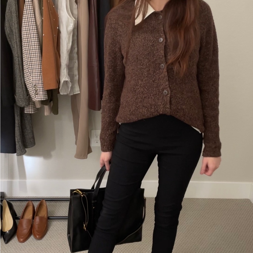 Chocolate brown button down sweater/jumper